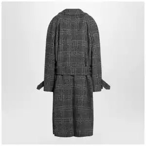 Balenciaga Raglan One Layer coat in black/grey check