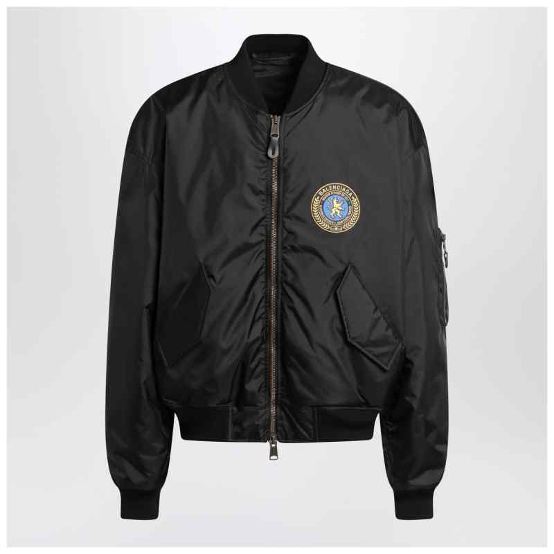 Balenciaga Black nylon Uniform Merch Large Fit bomber, theFeinheit