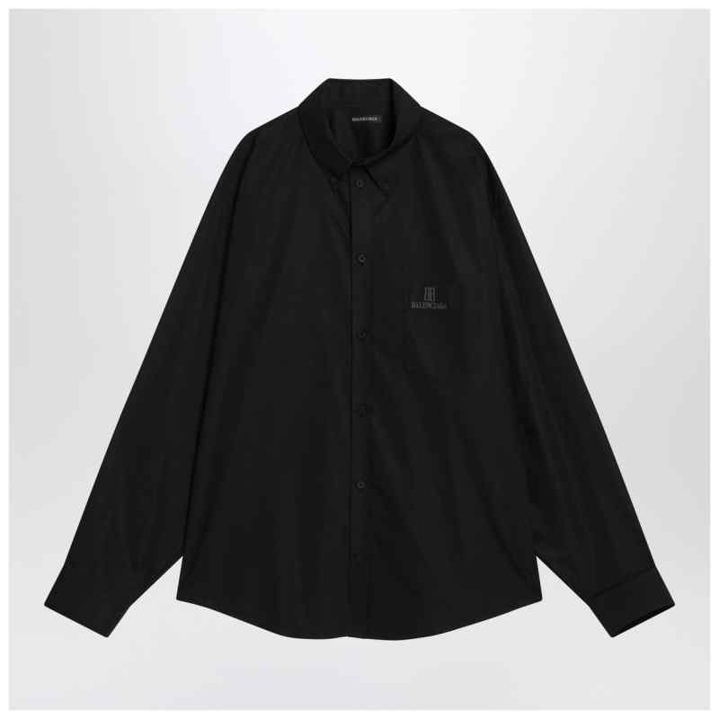 Balenciaga Black cotton shirt with logo, theFeinheit