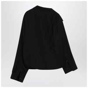 Balenciaga One-shoulder black shirt in poplin
