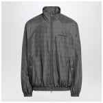 Balenciaga Grey/blue nylon zip-up jacket