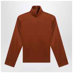 Saint Laurent Caramel silk-blend blouse