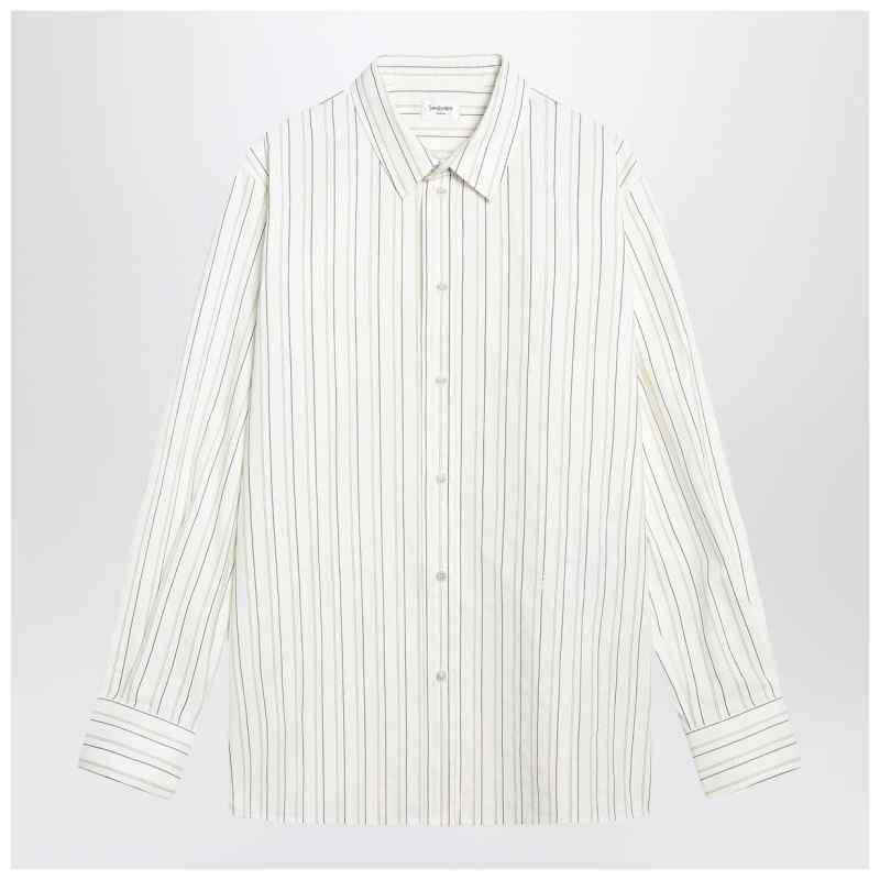 Saint Laurent White striped Cassandre shirt in cotton, theFeinheit