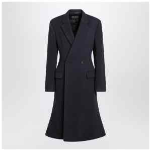 Balenciaga Navy blue Midi Godet wool coat