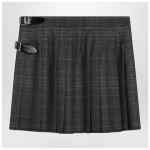 Balenciaga Grey shadow-effect tartan mini skirt