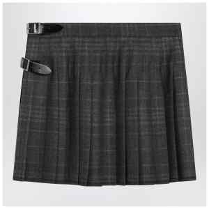 Balenciaga Grey shadow-effect tartan mini skirt