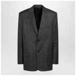 Balenciaga Grey pinstripe wool single-breasted jacket