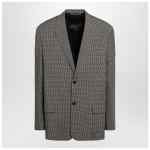 Balenciaga Khaki and brown gingham jacket