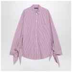 Balenciaga White/plum striped cotton shirt
