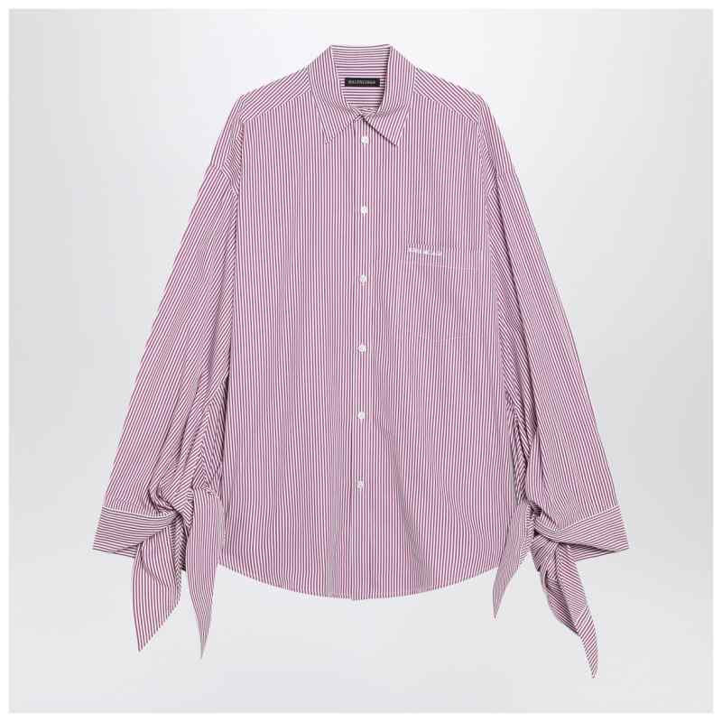 Balenciaga White/plum striped cotton shirt, theFeinheit