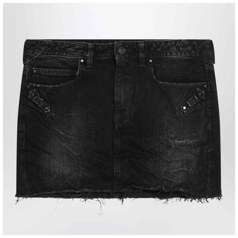 Balenciaga Washed black City mini denim skirt, theFeinheit