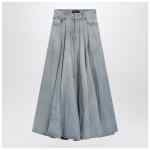 Balenciaga Light blue maxi godet denim skirt