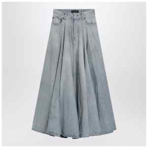 Balenciaga Light blue maxi godet denim skirt