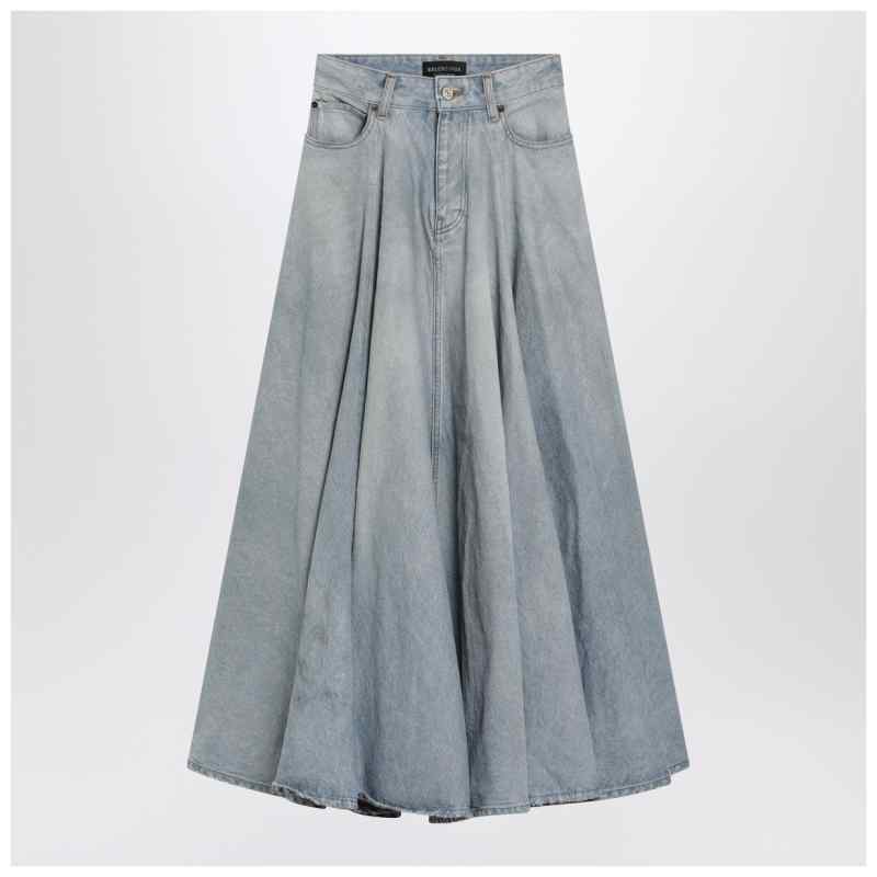 Balenciaga Light blue maxi godet denim skirt Balenciaga Light blue maxi godet denim skirt, theFeinheit