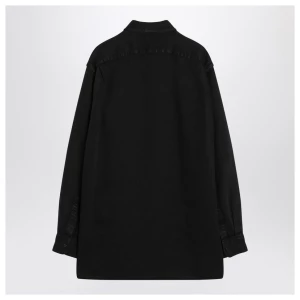 The Row Nesson black linen denim shirt