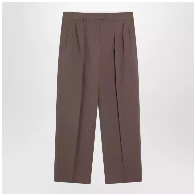 The Row Taupe cotton trousers