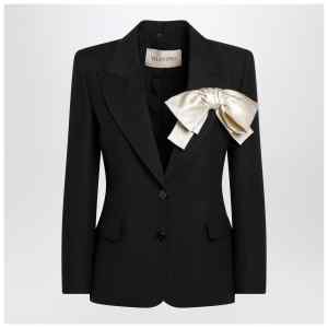 Valentino Black single-breasted jacket with bow