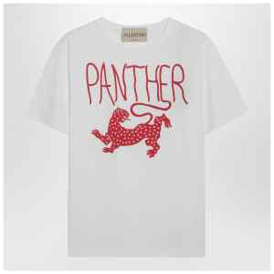 Valentino Ivory T-shirt with Panther print