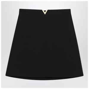 Valentino Black mini skirt with V Gold detail