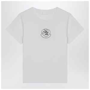 Moncler White cotton T-shirt with embroidered heart