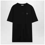 Moncler Black cotton T-shirt with logo patch