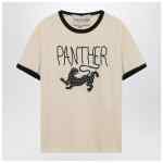 Valentino Butter-colored T-shirt with Panther print