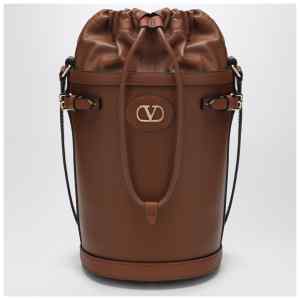 Valentino Garavani VLogo Signature Bucket Bag in Tobacco