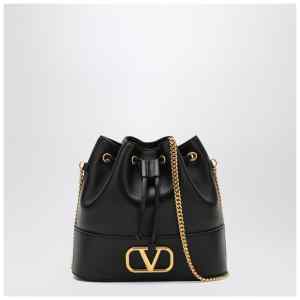 Valentino Garavani Vlogo black leather bucket bag