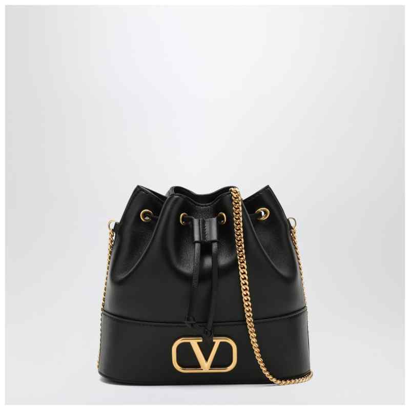 Valentino Garavani Vlogo black leather bucket bag, theFeinheit