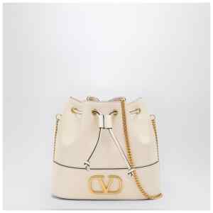 Valentino Garavani Vlogo ivory leather bucket bag