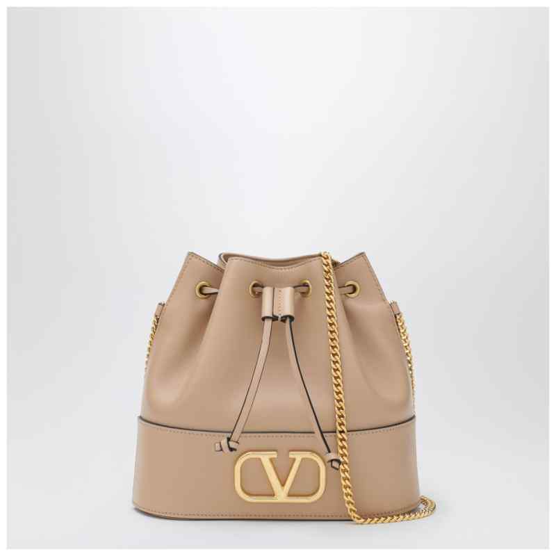 Valentino Garavani Pink leather Vlogo bucket bag, theFeinheit