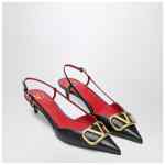 Valentino Black Vlogo Signature slingback pumps