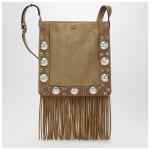 Valentino Garavani Beige Nellcôte bag in suede with fringes