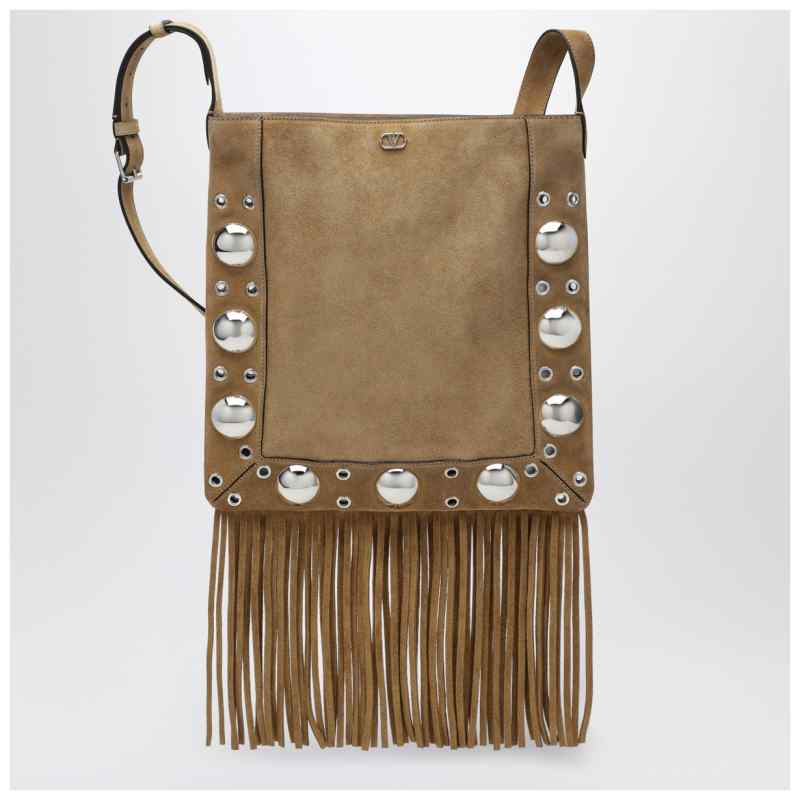 Valentino Garavani Beige Nellc&ocirc;te bag in suede with fringes, theFeinheit