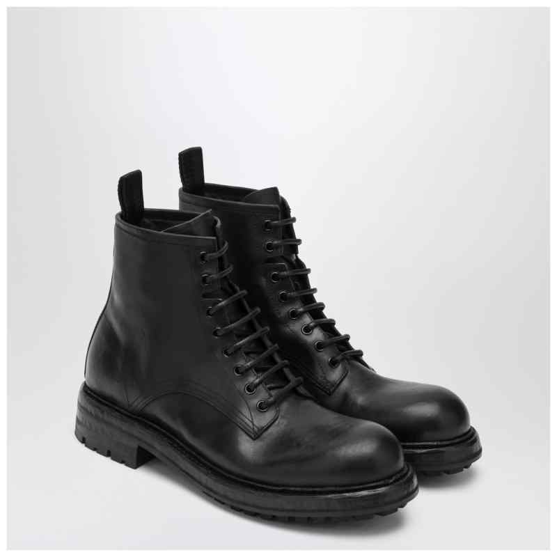 Dolce&Gabbana Black lace-up leather ankle boot, theFeinheit