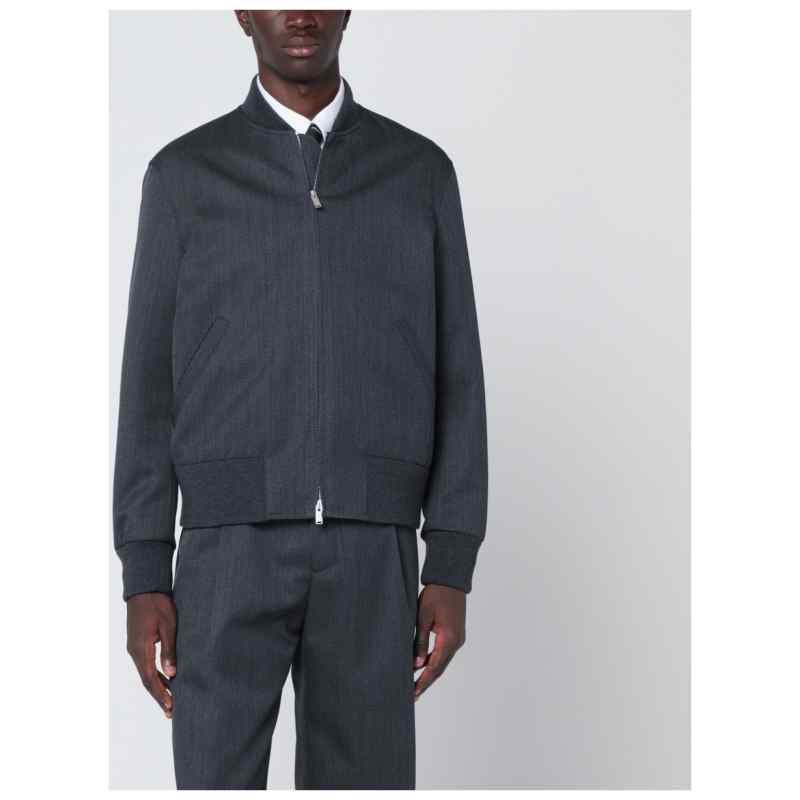 Lardini Grey wool zip bomber Lardini Grey wool zip bomber, theFeinheit