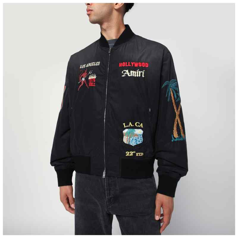 AMIRI Black cotton and nylon bomber jacket AMIRI Black cotton and nylon bomber jacket, theFeinheit