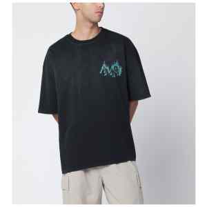 AMIRI Black T-shirt with Flames logo print