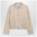 Max Mara Beige cropped sweatshirt in silk blend