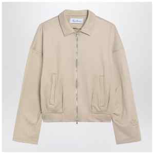 Max Mara Beige cropped sweatshirt in silk blend