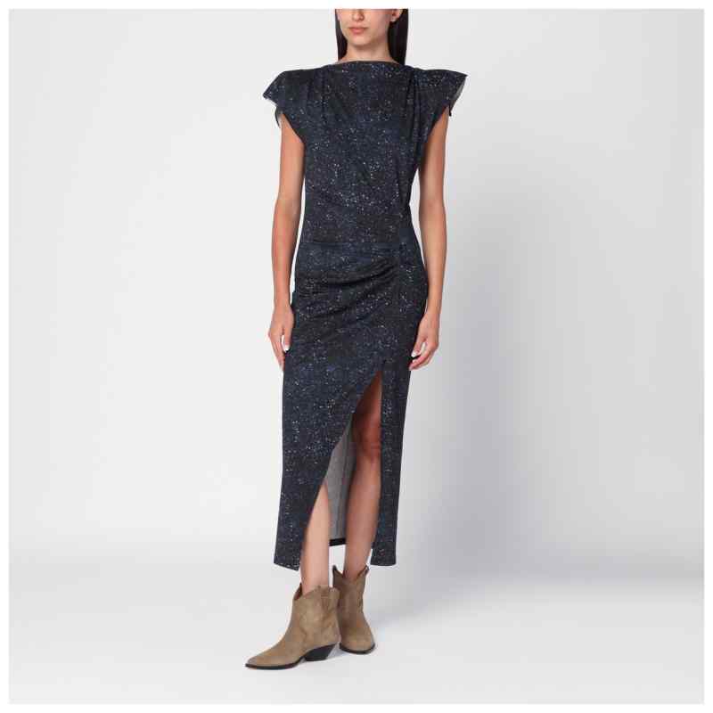 ISABEL MARANT Mid-length dress with midnight blue print, theFeinheit
