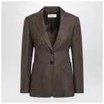 Max Mara Brown single-breasted jacket in wool tweed