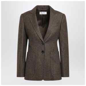 Max Mara Brown single-breasted jacket in wool tweed