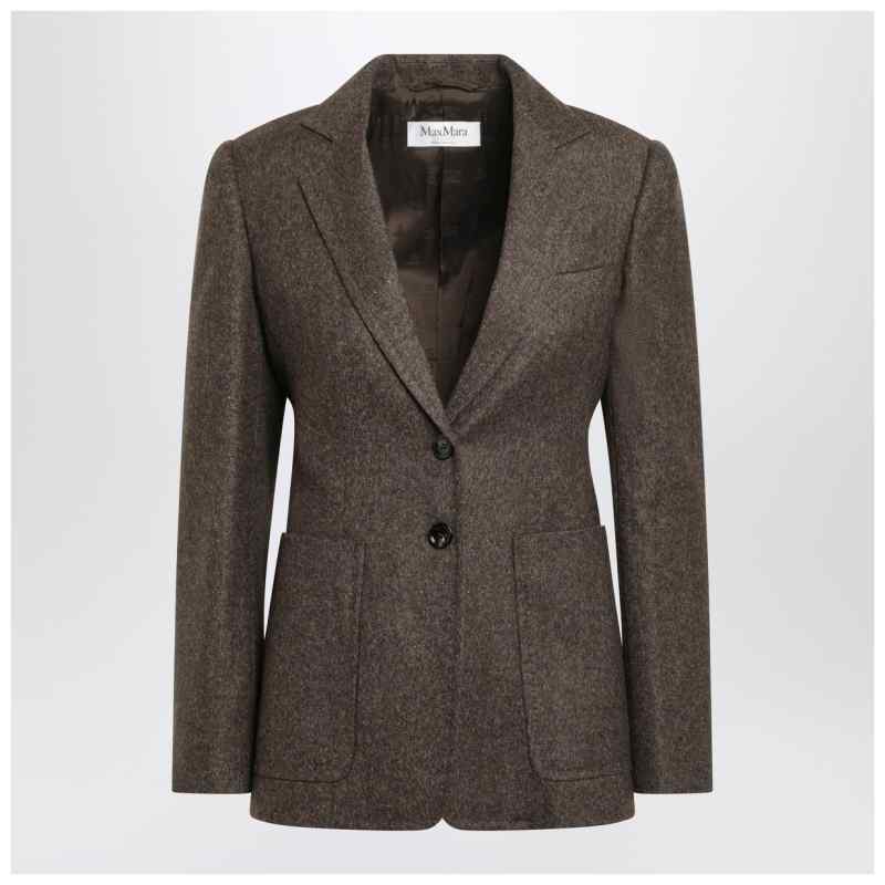 Max Mara Brown single-breasted jacket in wool tweed, theFeinheit
