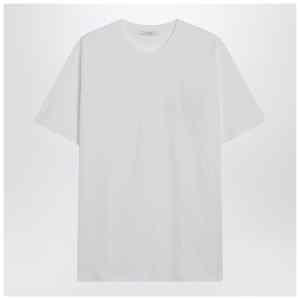 Givenchy White cotton and silk T-shirt with jacquard logo
