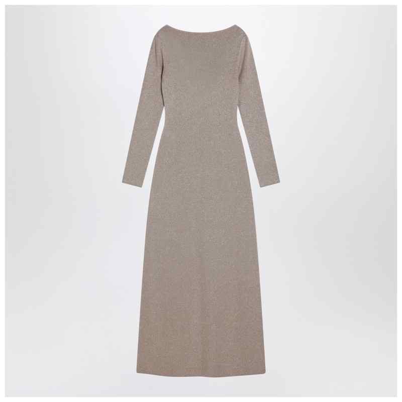 Max Mara Pianoforte Beige dress in viscose and lurex yarn, theFeinheit