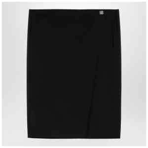 Givenchy Black wool skirt with metal button 4G
