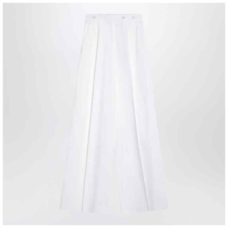 Givenchy White pleated cotton trousers, theFeinheit
