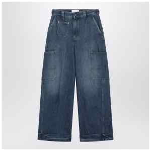 Givenchy Cropped Cocoon cargo jeans in medium blue