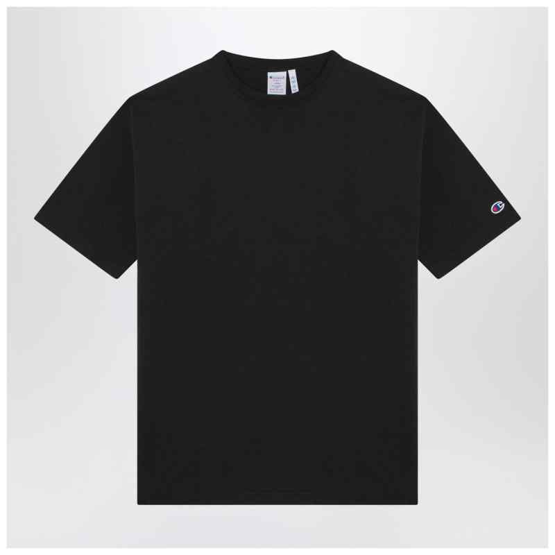 Champion Black cotton crew-neck T-shirt, theFeinheit